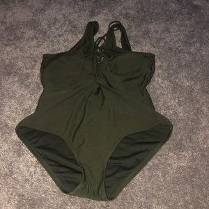 Green one piece swimsuit